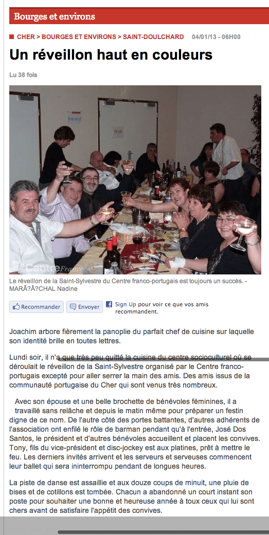 www.leberry.fr   Bourges et environs   SAINT DOULCHARD  18230    Un réveillon haut en couleurs